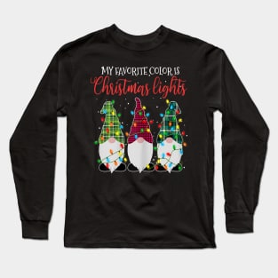 my favorite color is christmas lights Long Sleeve T-Shirt